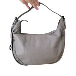 Michael, Michael Kors, studded, pebble, leather, gray shoulder bag